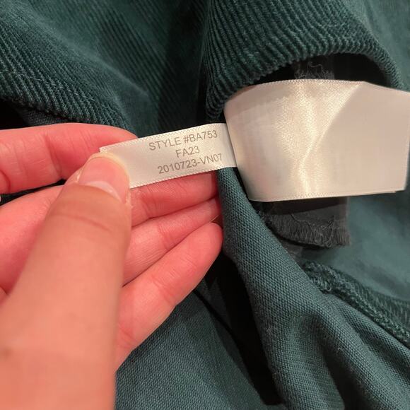 J Crew Button Front Corduroy Shirt Jacket Green Sz L Preppy Casual Shacket - Picture 7 of 7